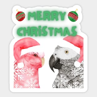 Christmas parrot ring the birds Sticker